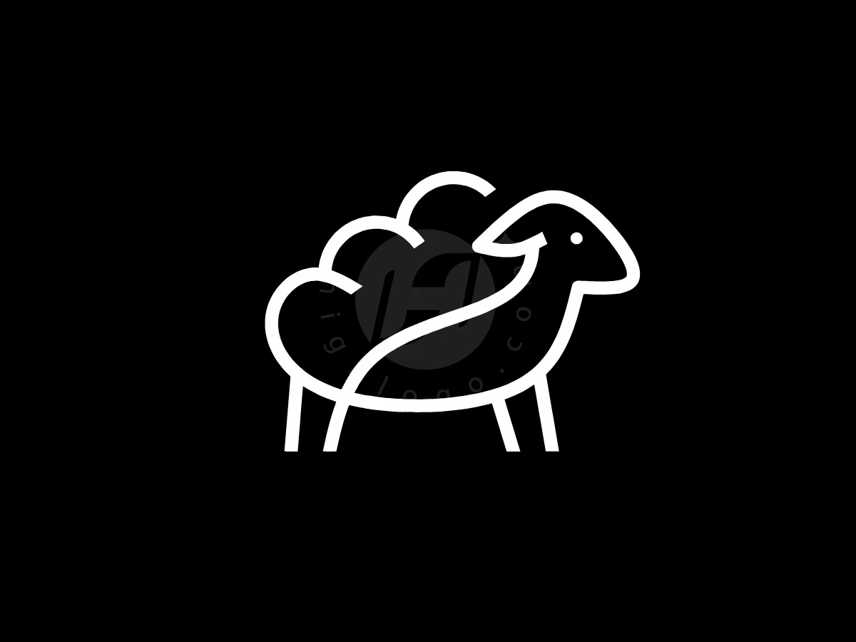 Simple Cloud Sheep Line Logo - Animal Logo design by Eka Eka for sale on Highlogo