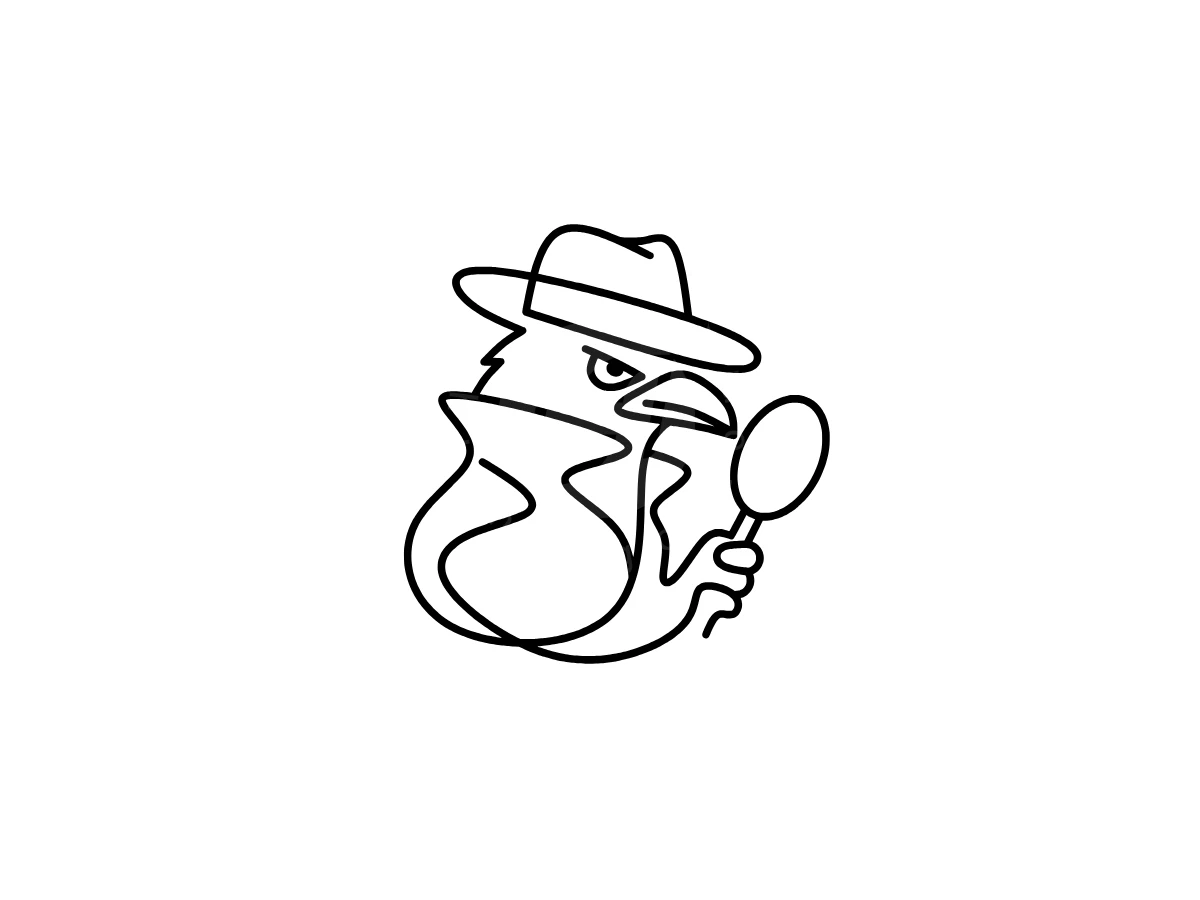Single Line Style Crow Detective Logo - Animal Logo design by Eka Eka for sale on Highlogo