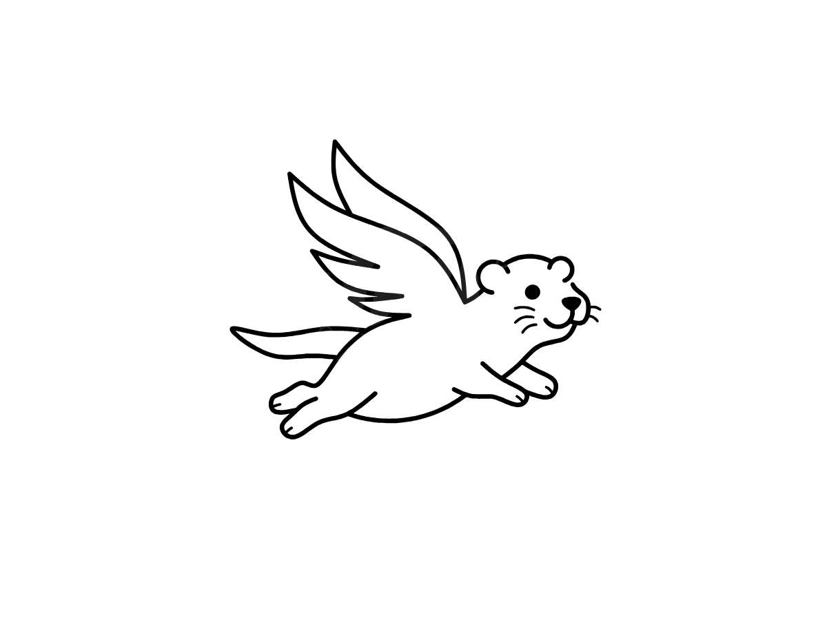 Flying Smoky Otter Logo - Animal Logo design by Eka Eka for sale on Highlogo