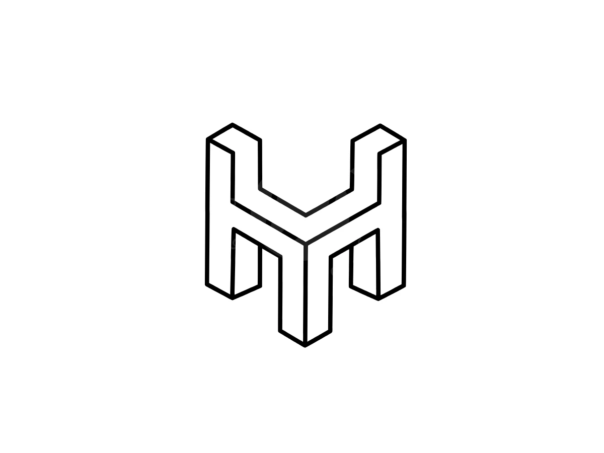 Isometric Yh Or Hy Letter Monogram Logo - preview 1
