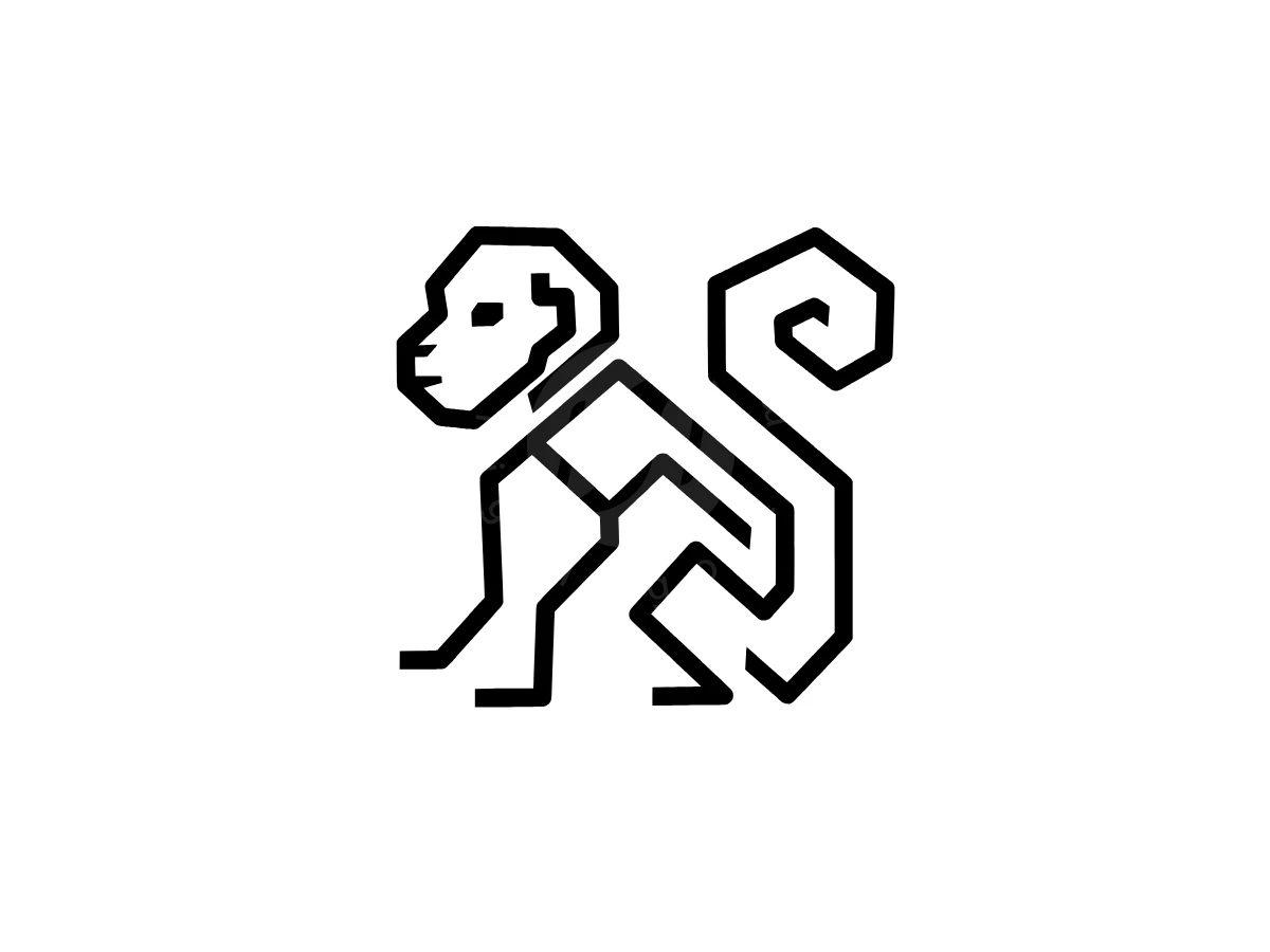 Stylized Geometric Monkey Logo - Animal Logo design by Eka Eka for sale on Highlogo