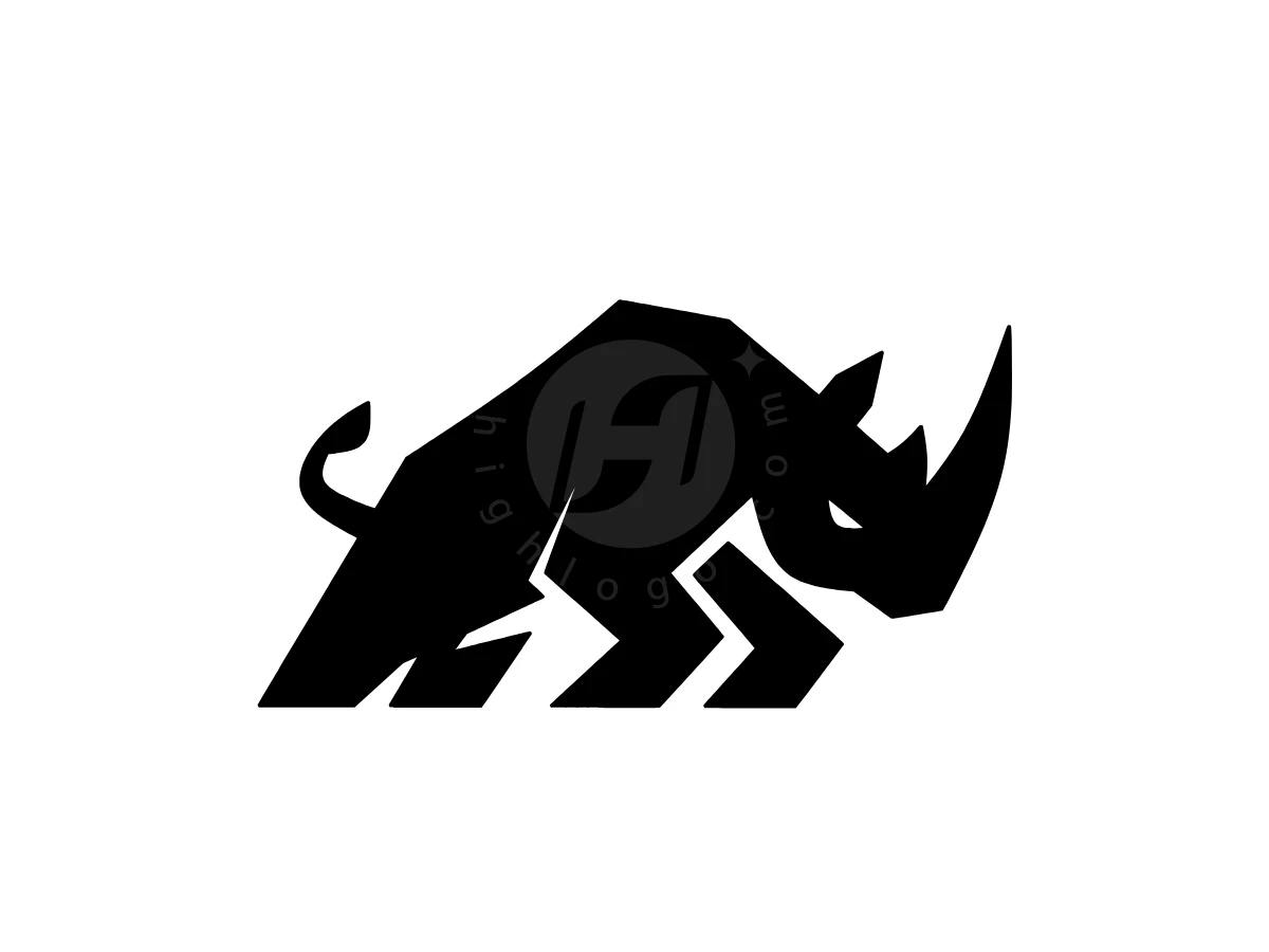 Mighty Strong Geometric Rhino Logo - Animal Logo design by Eka Eka for sale on Highlogo
