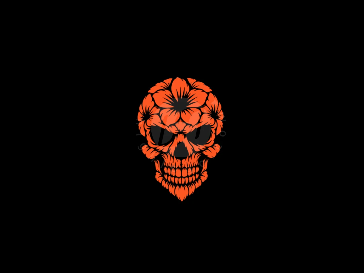 Skull Flower Artistic Logo - Media Logo design by Eka Eka for sale on Highlogo