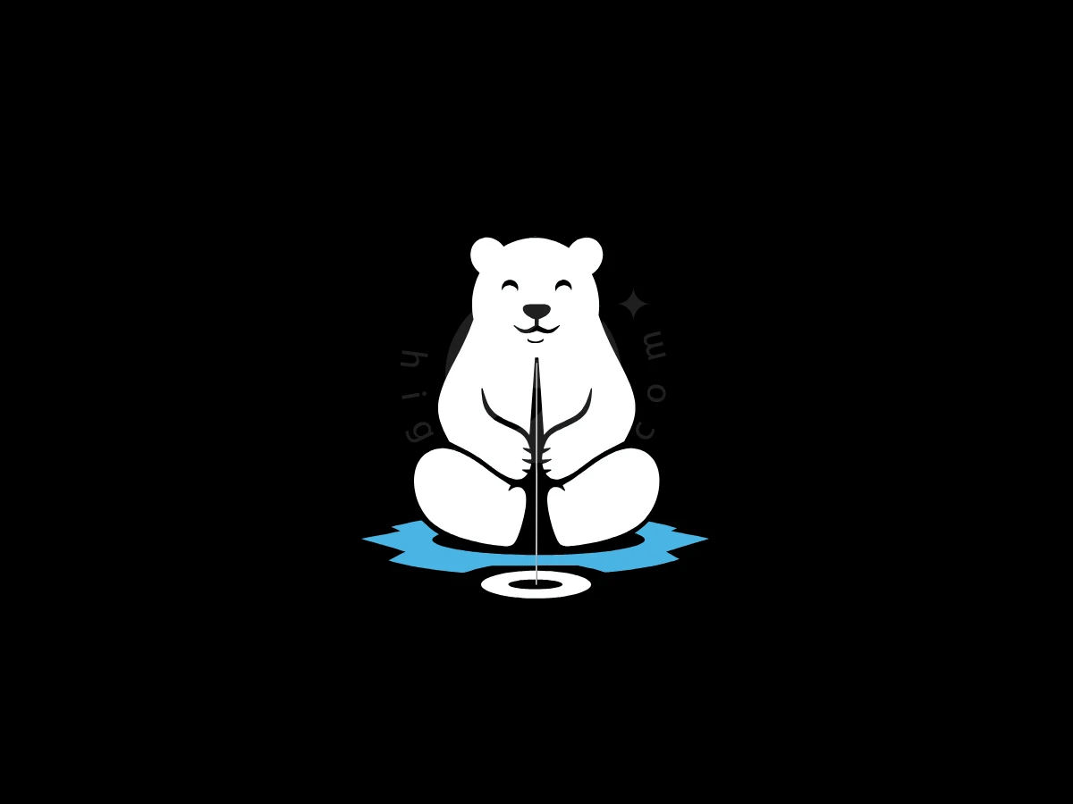 Cute Polar Bear Fishing Logo - Animal Logo design by Eka Eka for sale on Highlogo