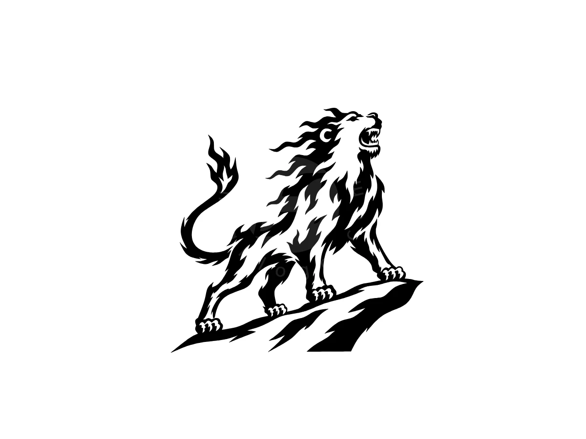 Tribal Style Fire Lion Logo - Animal Logo design by Eka Eka for sale on Highlogo