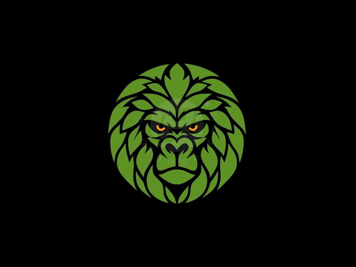 The Intimidating Green Baboon Leaf Logo - Animal Logo design by Eka Eka for sale on Highlogo