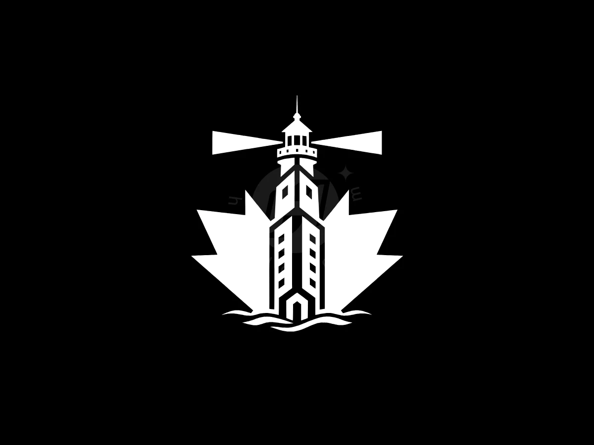 Maple Leaf Lighthouse Logo In The Middle Of The Sea - Travel Logo design by Eka Eka for sale on Highlogo