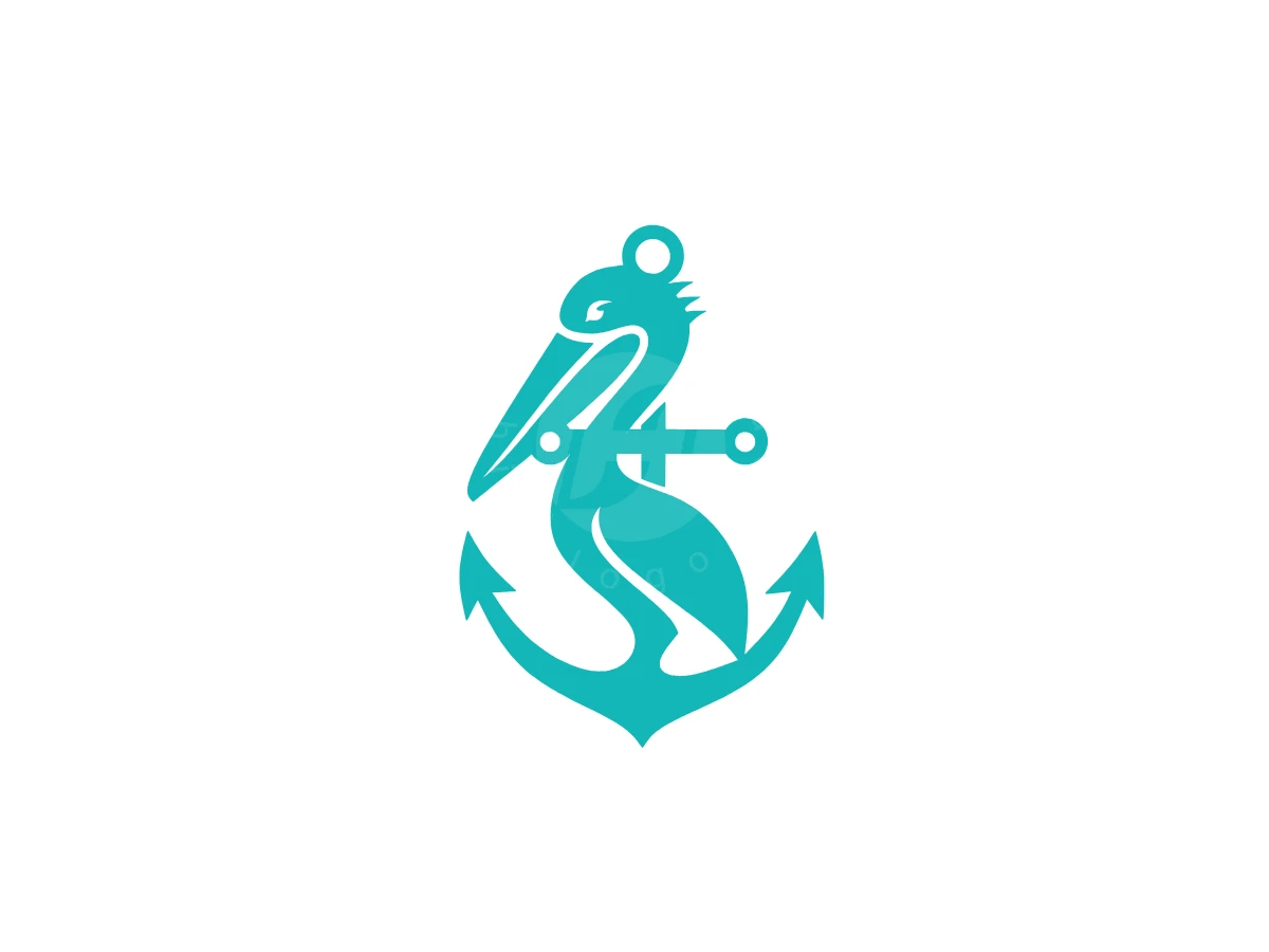 Strong Modern Pelican Anchor Logo - preview 1