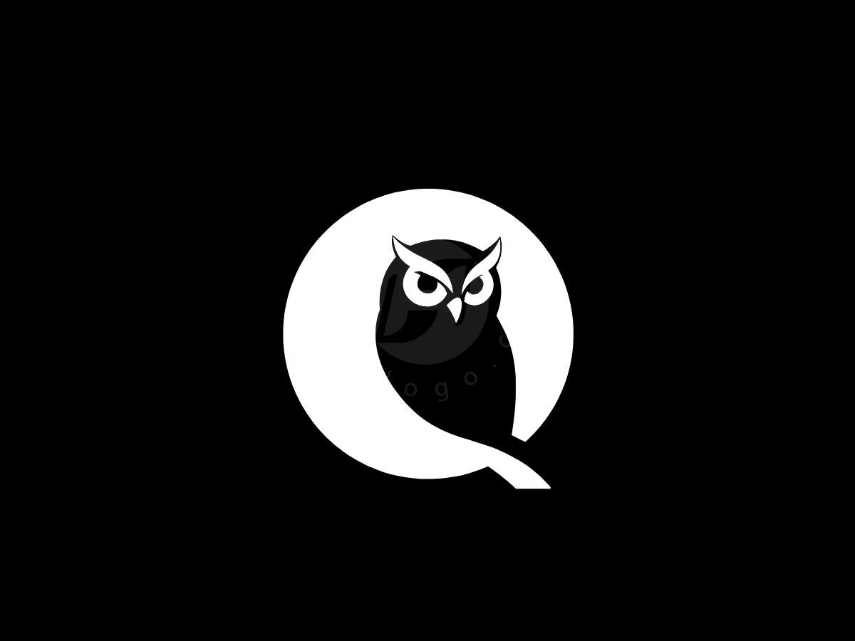 Minimalist Owl Logo Letter Q Circle - Minimalist Logo design by Eka Eka for sale on Highlogo