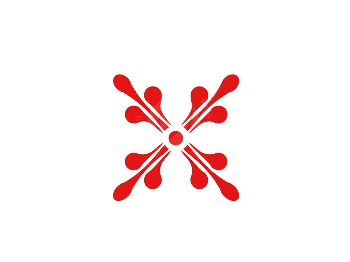 Modern X Shaped Water Drop Logo - preview 1