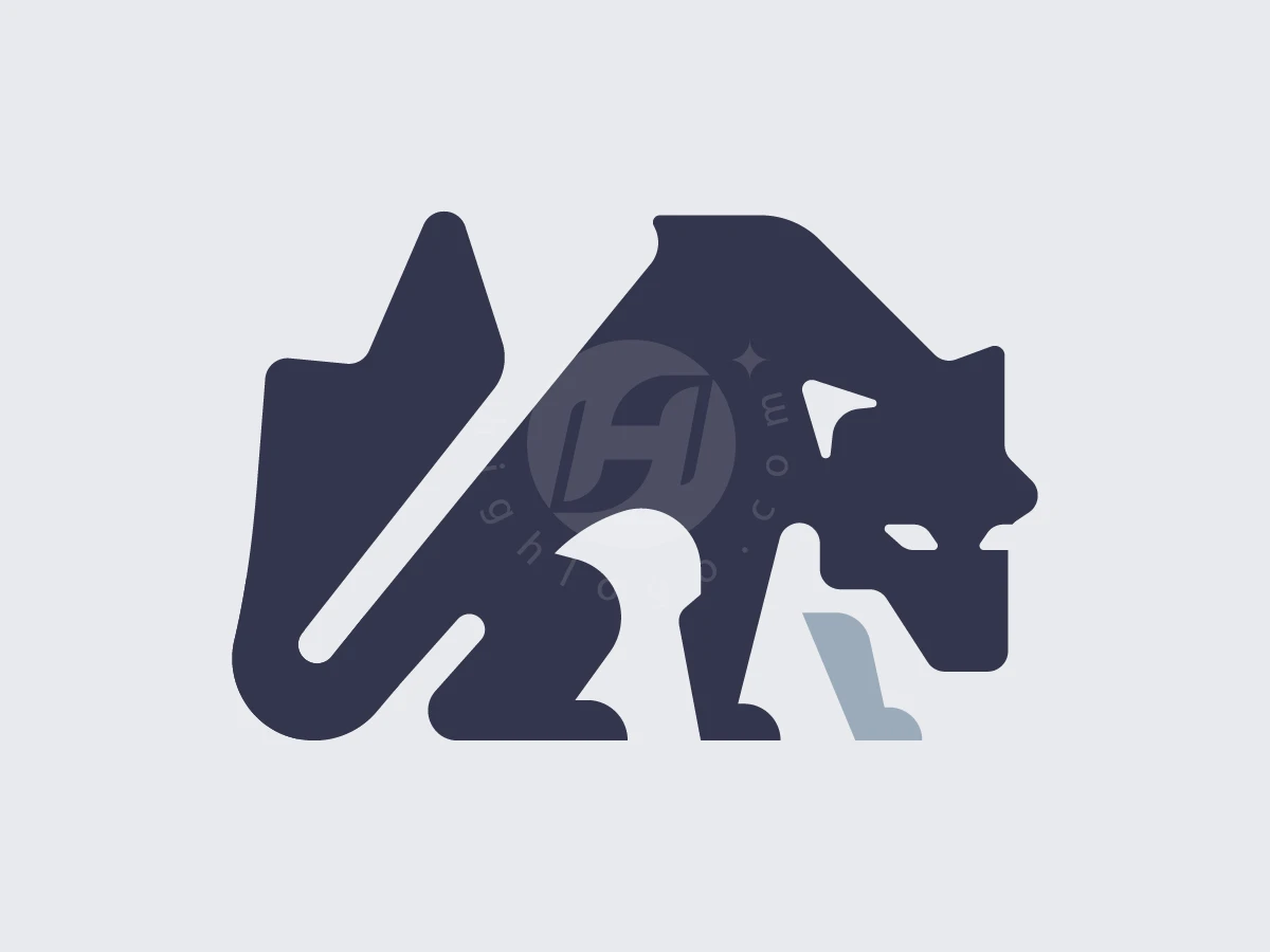 Minimalist Wolf Identity Logo - Animal Logo design by Denmaz for sale on Highlogo