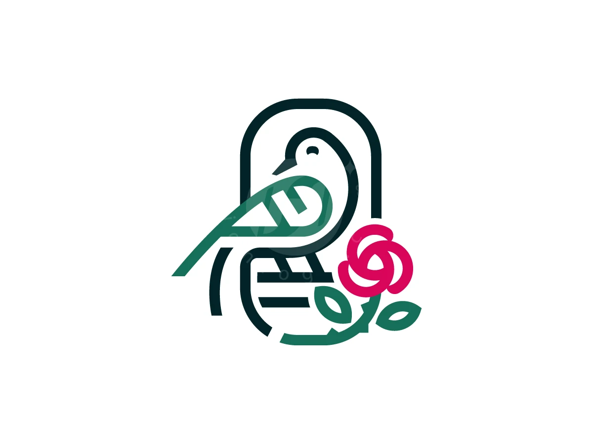 Pigeon Nature Rose Logo - Animal Logo design by Denmaz for sale on Highlogo