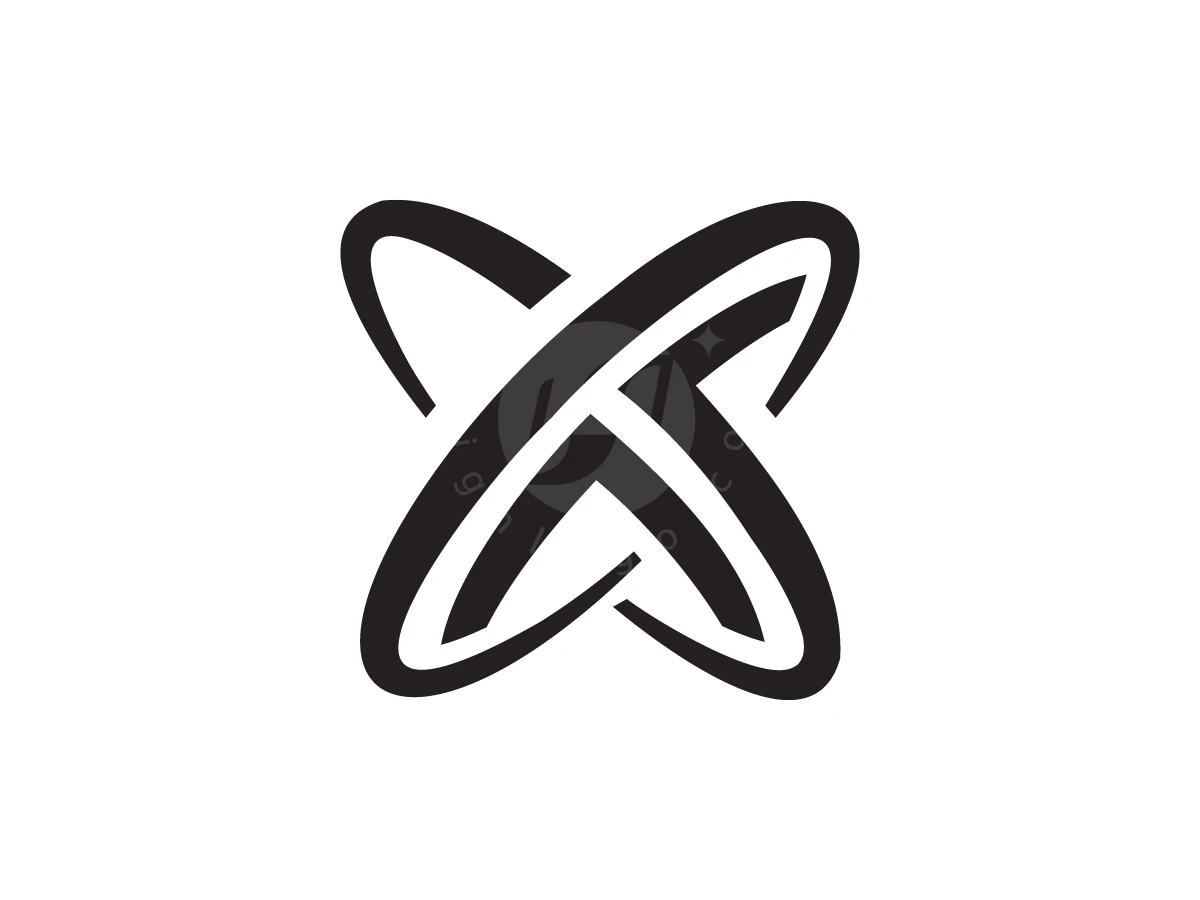 Modern Letter X Or T Orbit Logo - preview 1