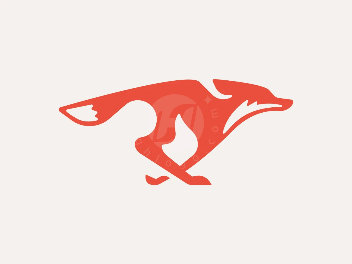 Dynamic Flame Fox Logo - Animal Logo design by Denmaz for sale on Highlogo