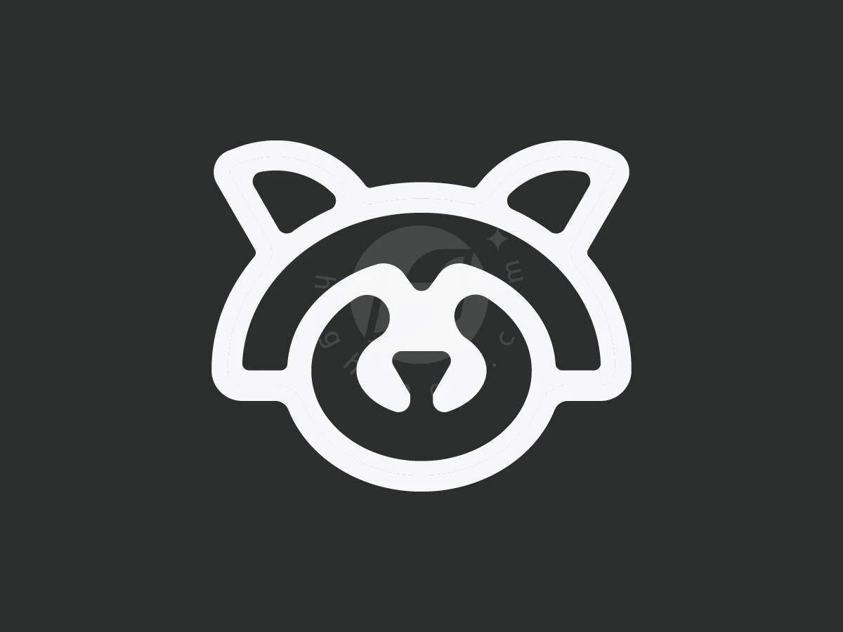 Minimalist Raccoon Head Logo - Animal Logo design by Denmaz for sale on Highlogo