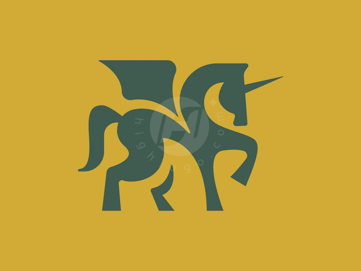 Majestic Pegasus Unicorn Crest Logo - Animal Logo design by Denmaz for sale on Highlogo