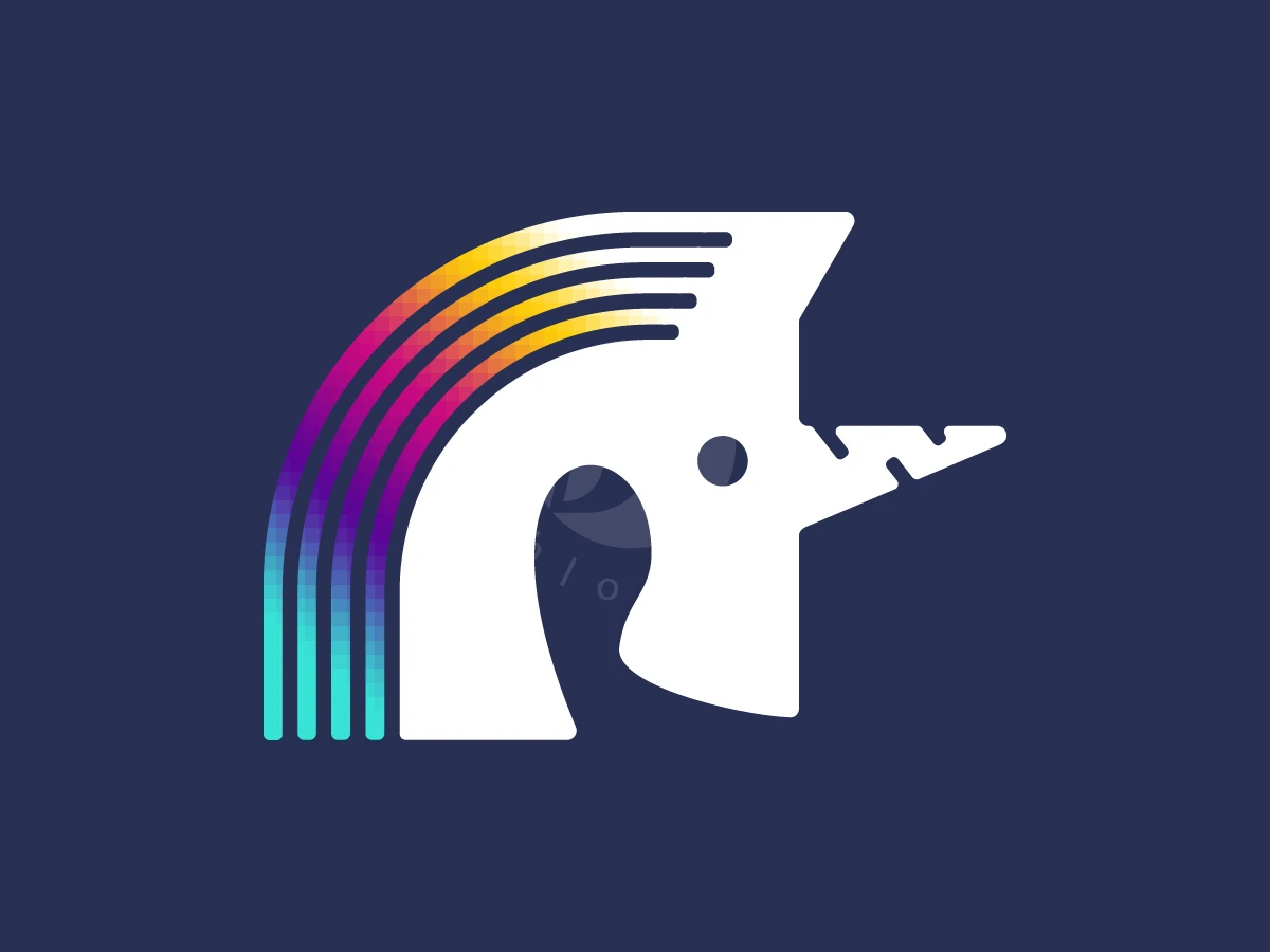 Unicorn Rainbow Logo - Animal Logo design by Denmaz for sale on Highlogo