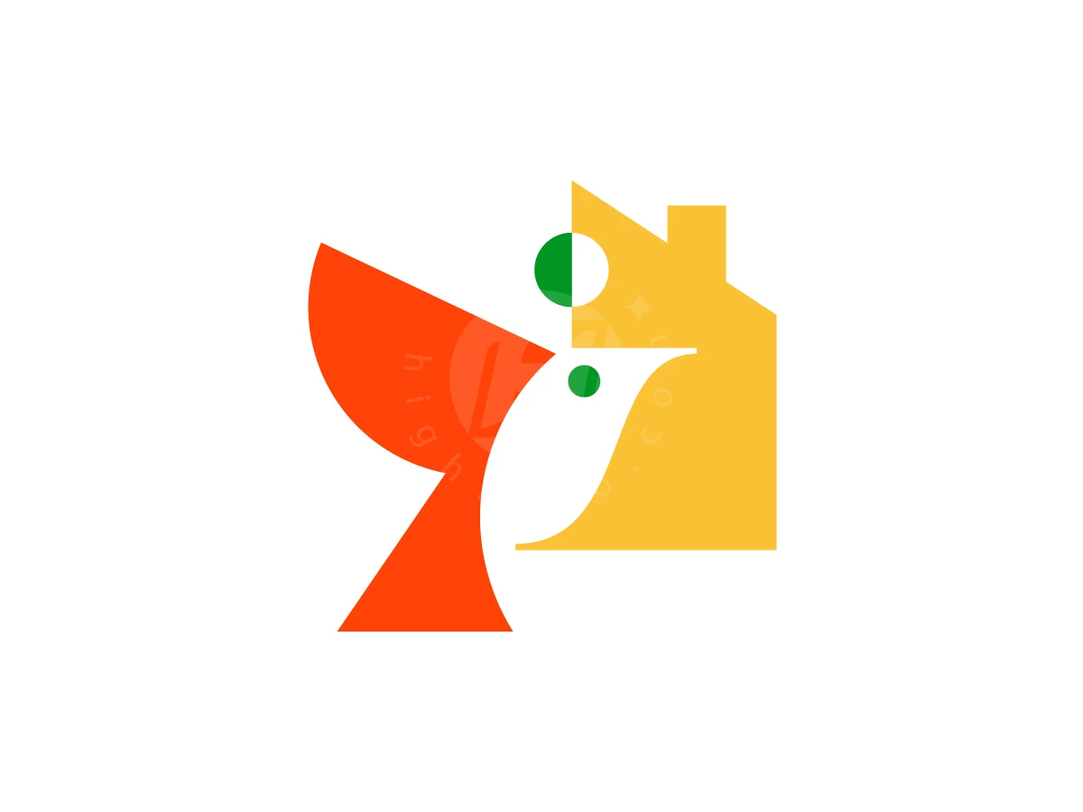 Flying Bird Real Estate House Logo - Real Estate Logo design by Denmaz for sale on Highlogo