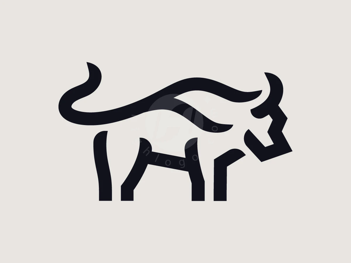 Minimalist Line Letter F Bull Strong Logo - preview 1