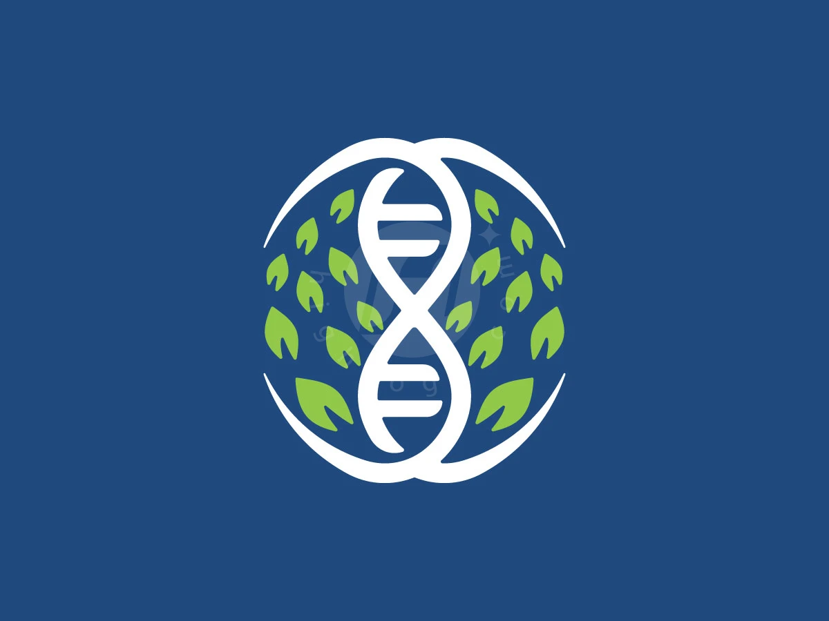 Modern DNA Leaf Circle Logo - preview 1