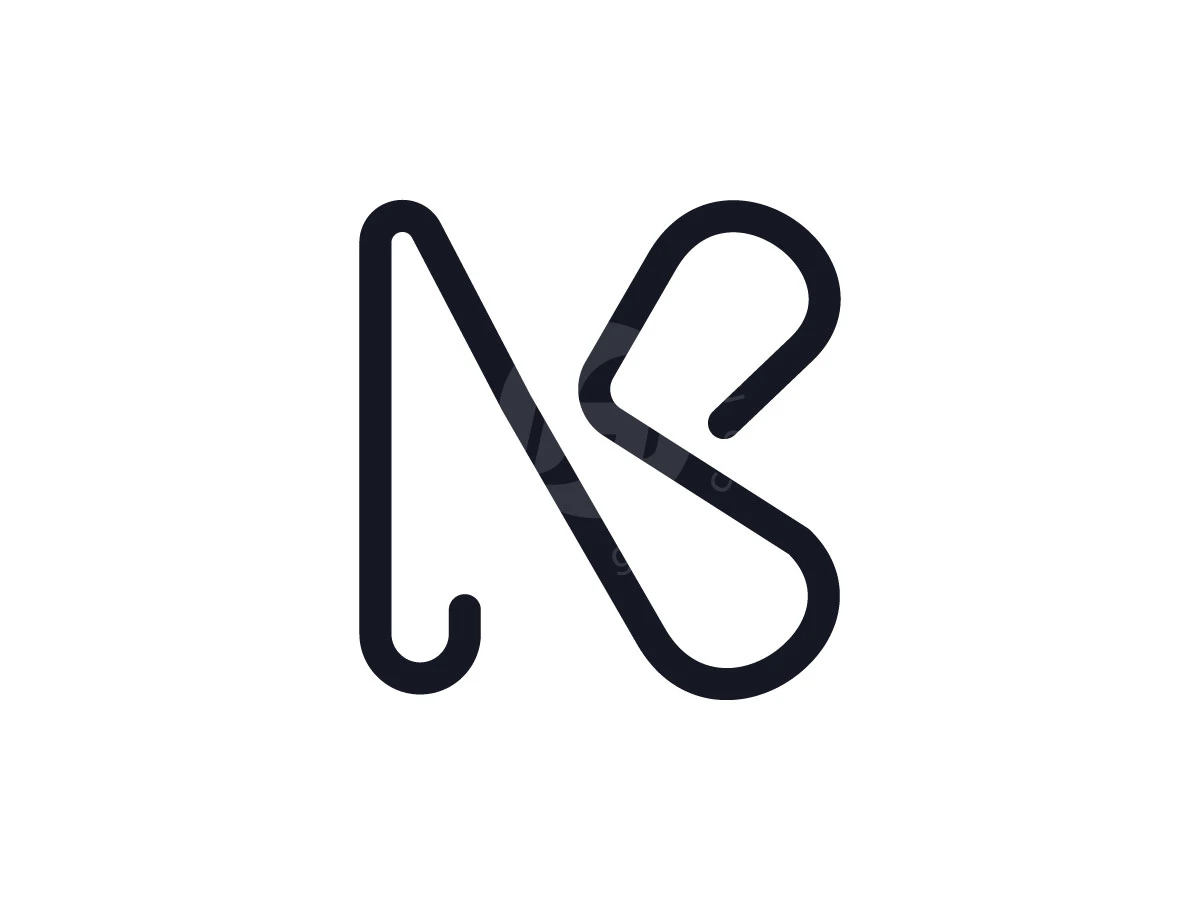 Interlocking black lines create a minimalist N K letter logo featuring smooth rounded edges on a plain white background.