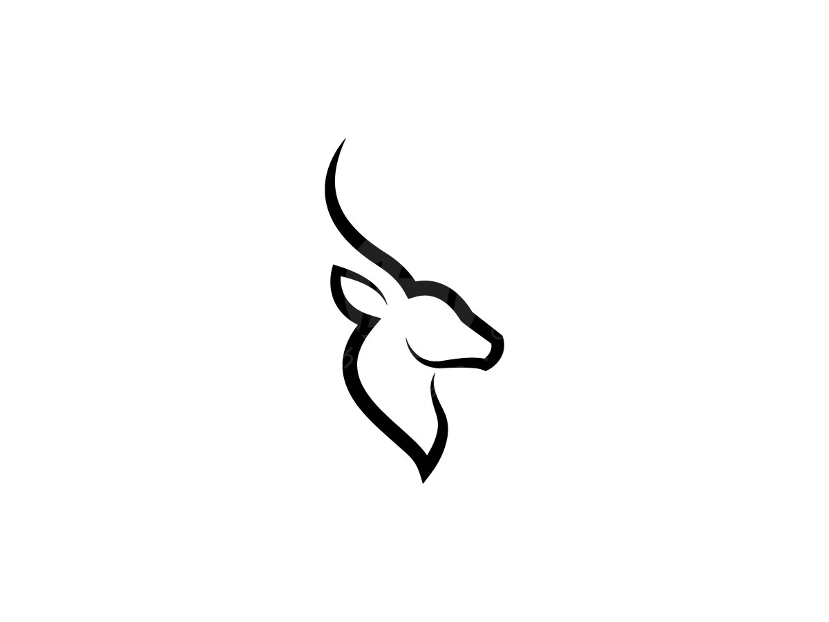Modern Minimalist Gazelle Animal Icon Logo - Animal Logo design by Rico aGraphic for sale on Highlogo