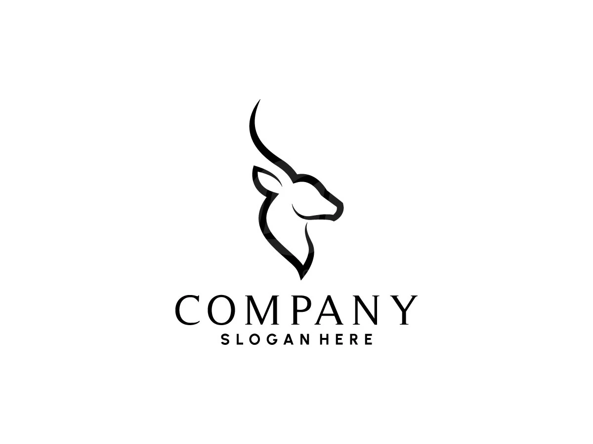 Modern Minimalist Gazelle Animal Icon Logo - preview 1