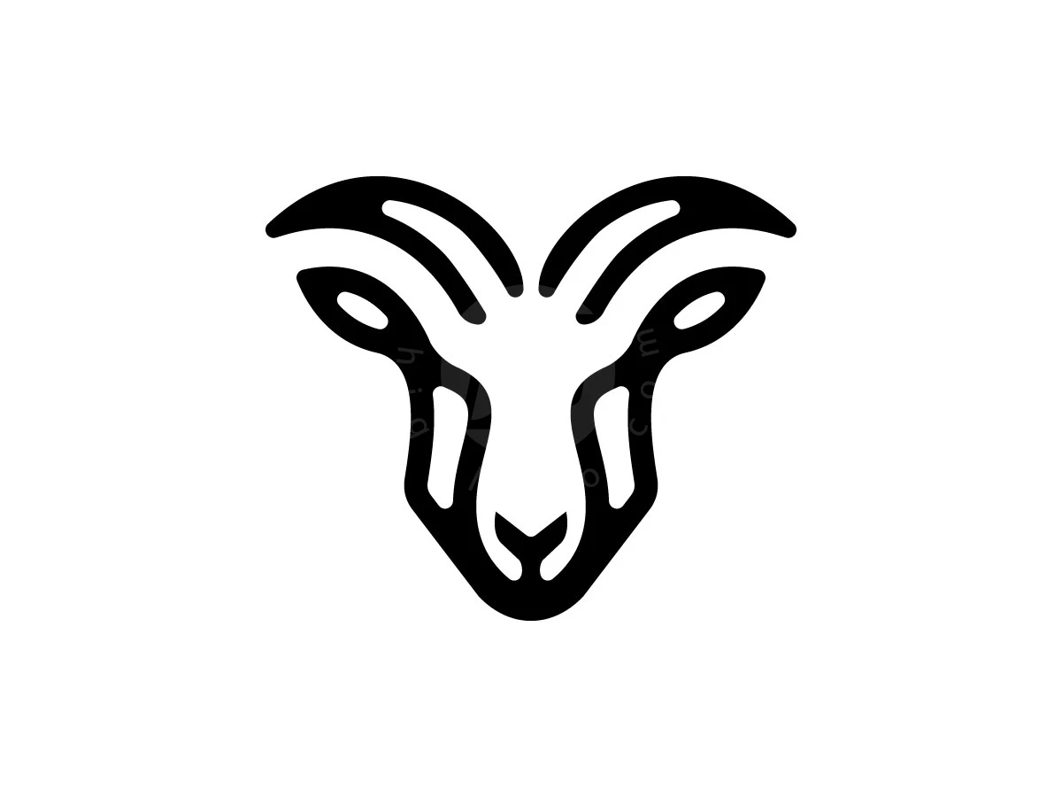 Minimalist Goat Head Emblem Logo - Animal Logo design by Rico aGraphic for sale on Highlogo