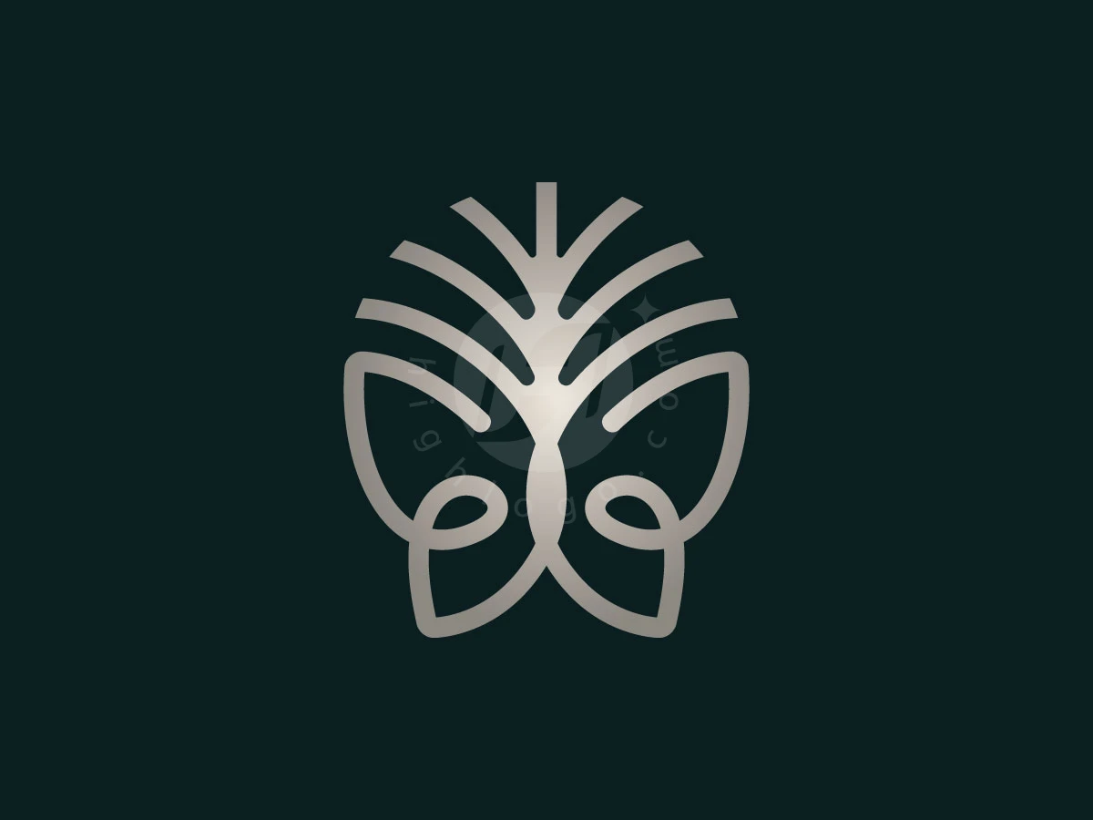 Luxury Butterfly Palm Emblem Logo - Real Estate Logo design by Rico aGraphic for sale on Highlogo