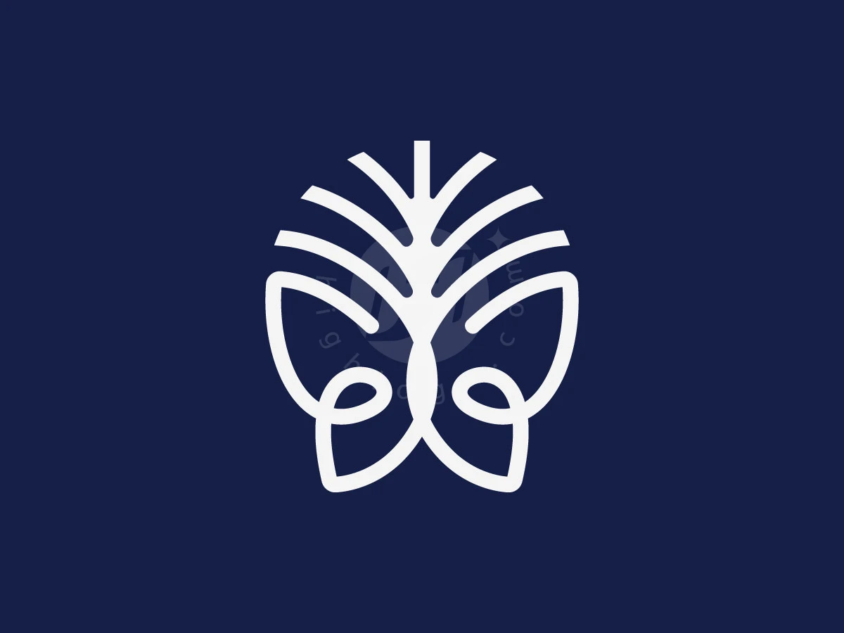 Luxury Butterfly Palm Emblem Logo - preview 1