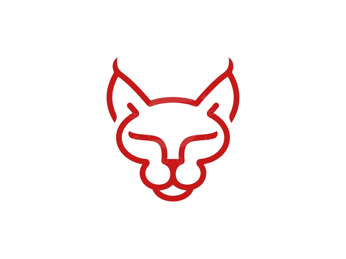 Minimal Monoline Sphynx Cat Head Logo - preview 1
