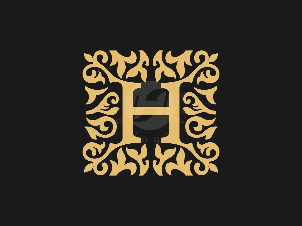 Golden Ornate H Monogram Logo - Logo Logo design by krustovin for sale on Highlogo