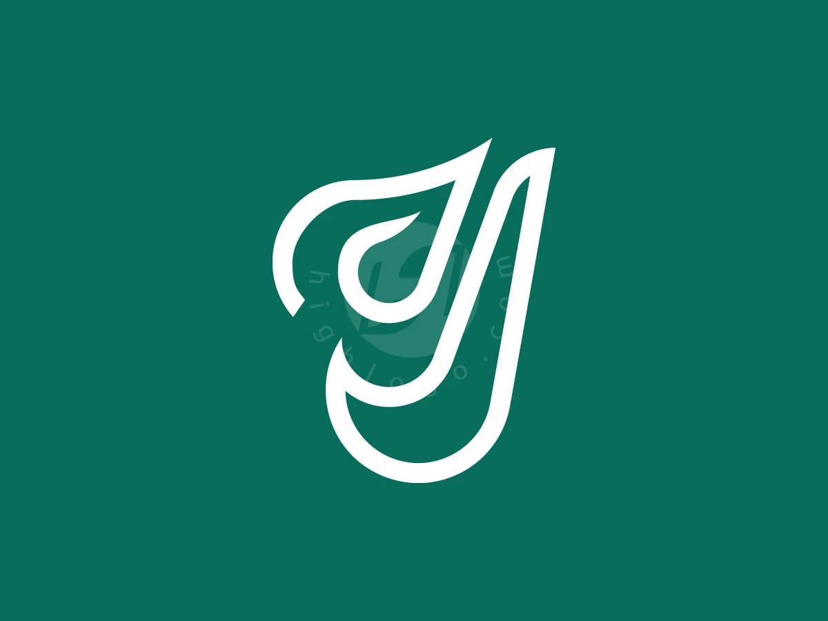Elegant Leaf Letter J Logo - Logo Logo design by DenAhmed for sale on Highlogo
