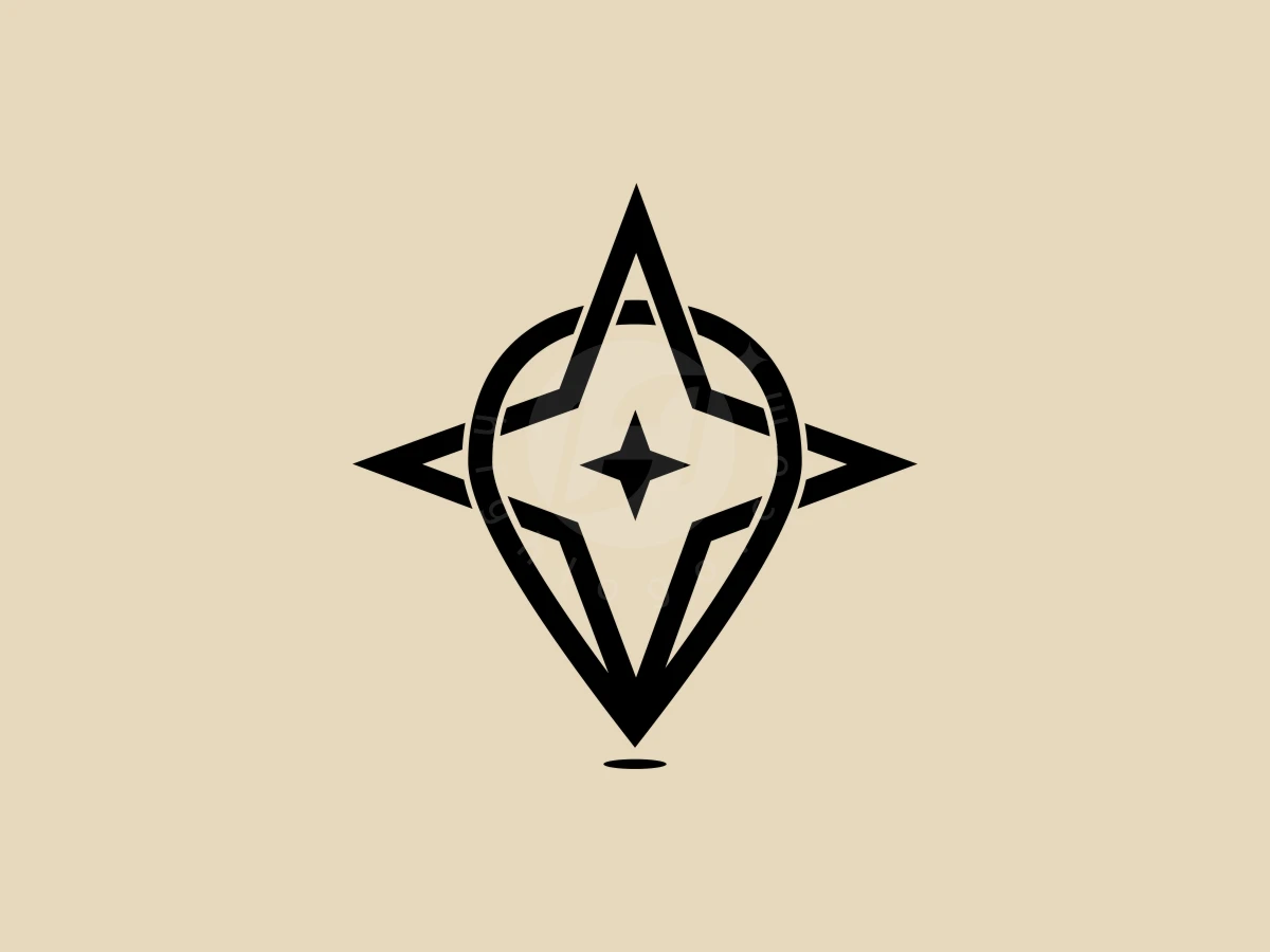Star Compass Pin Location Logo - Travel Logo design by Arizki design for sale on Highlogo