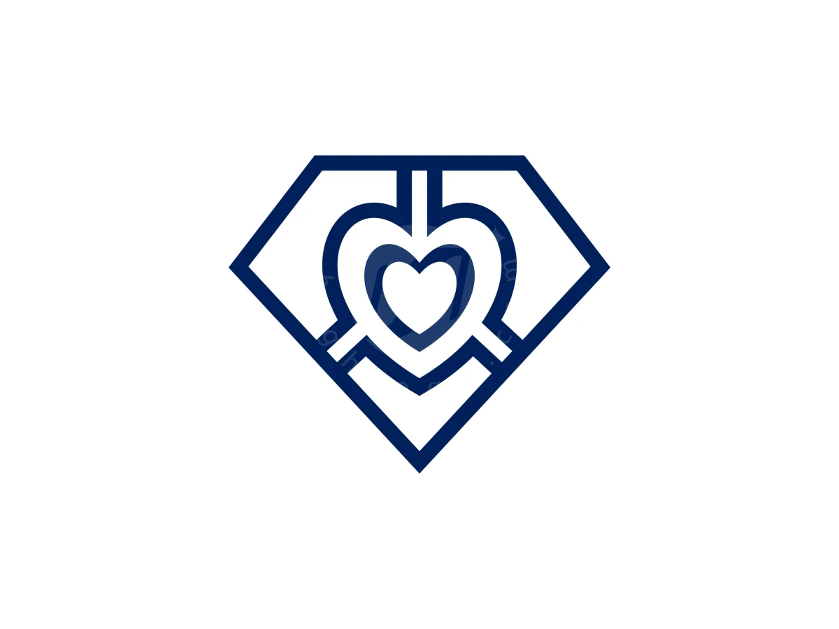 Simple Diamond With Love Logo - Beauty Logo design by Arizki design for sale on Highlogo