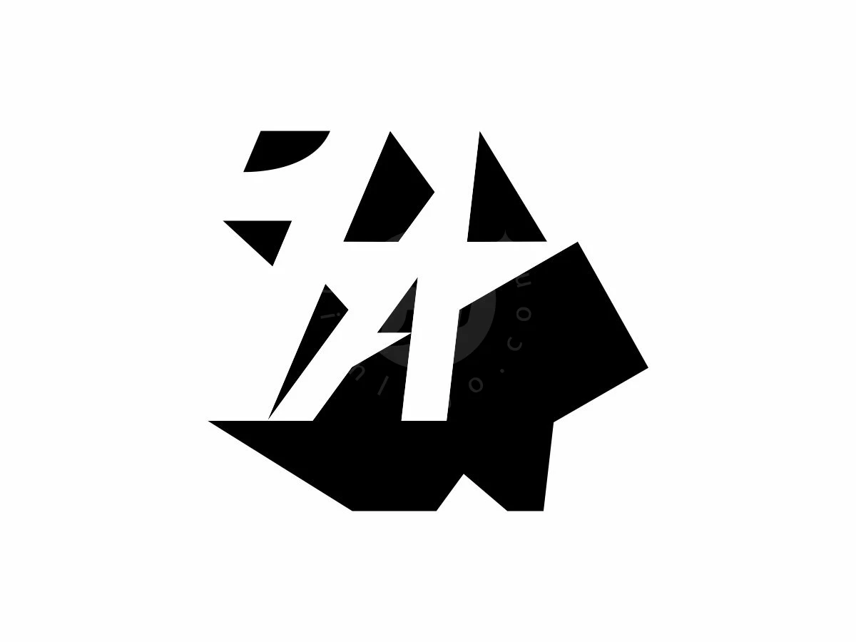 Combining a star and letter A, this black and white 3D logo uses sharp geometric angles for depth.