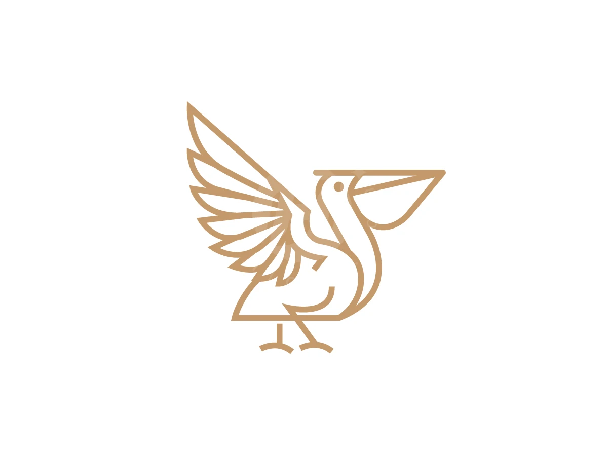 Elegant Pelican Line Art Logo - Animal Logo design by Afroradesigner for sale on Highlogo
