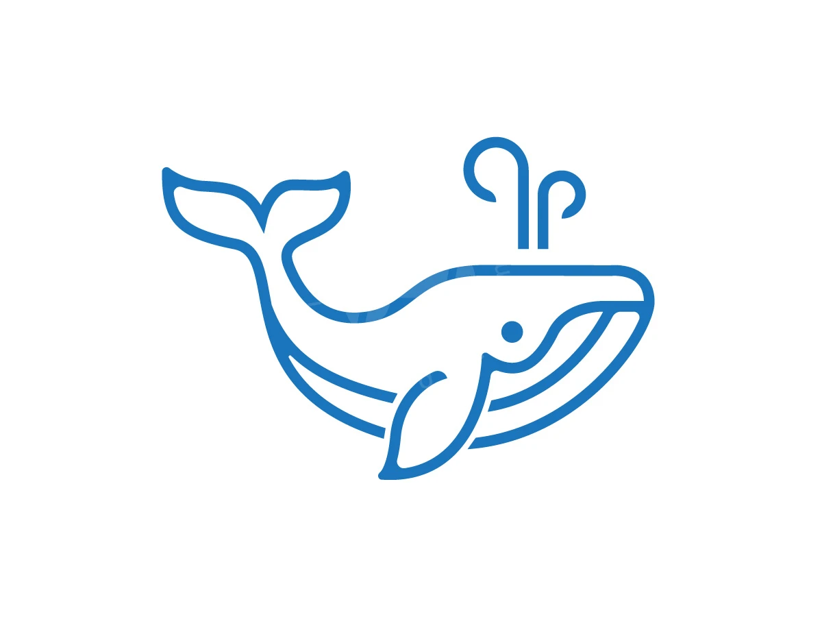 Elegant Blue Whale Line Logo - Animal Logo design by Afroradesigner for sale on Highlogo