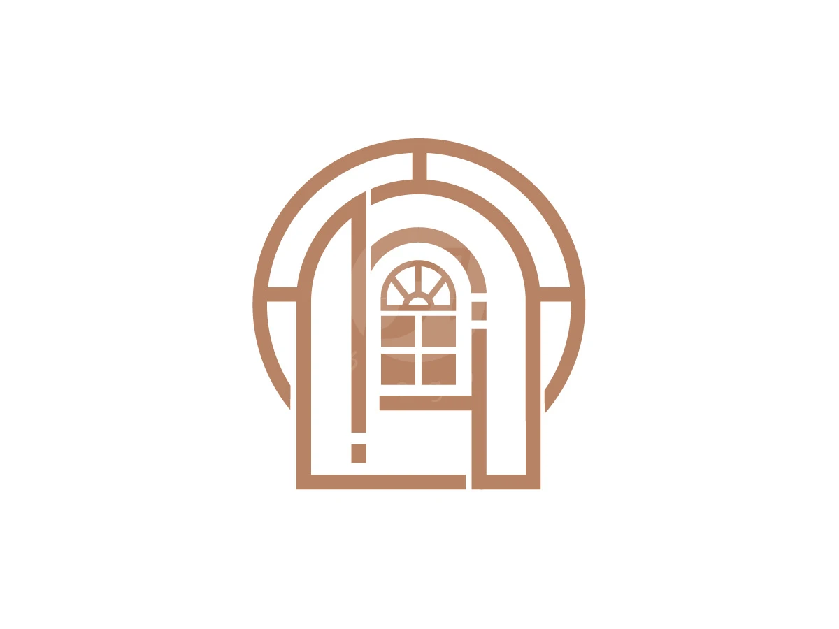 Modern Arch Window Geometric Monogram Logo - Logo Logo design by Afroradesigner for sale on Highlogo