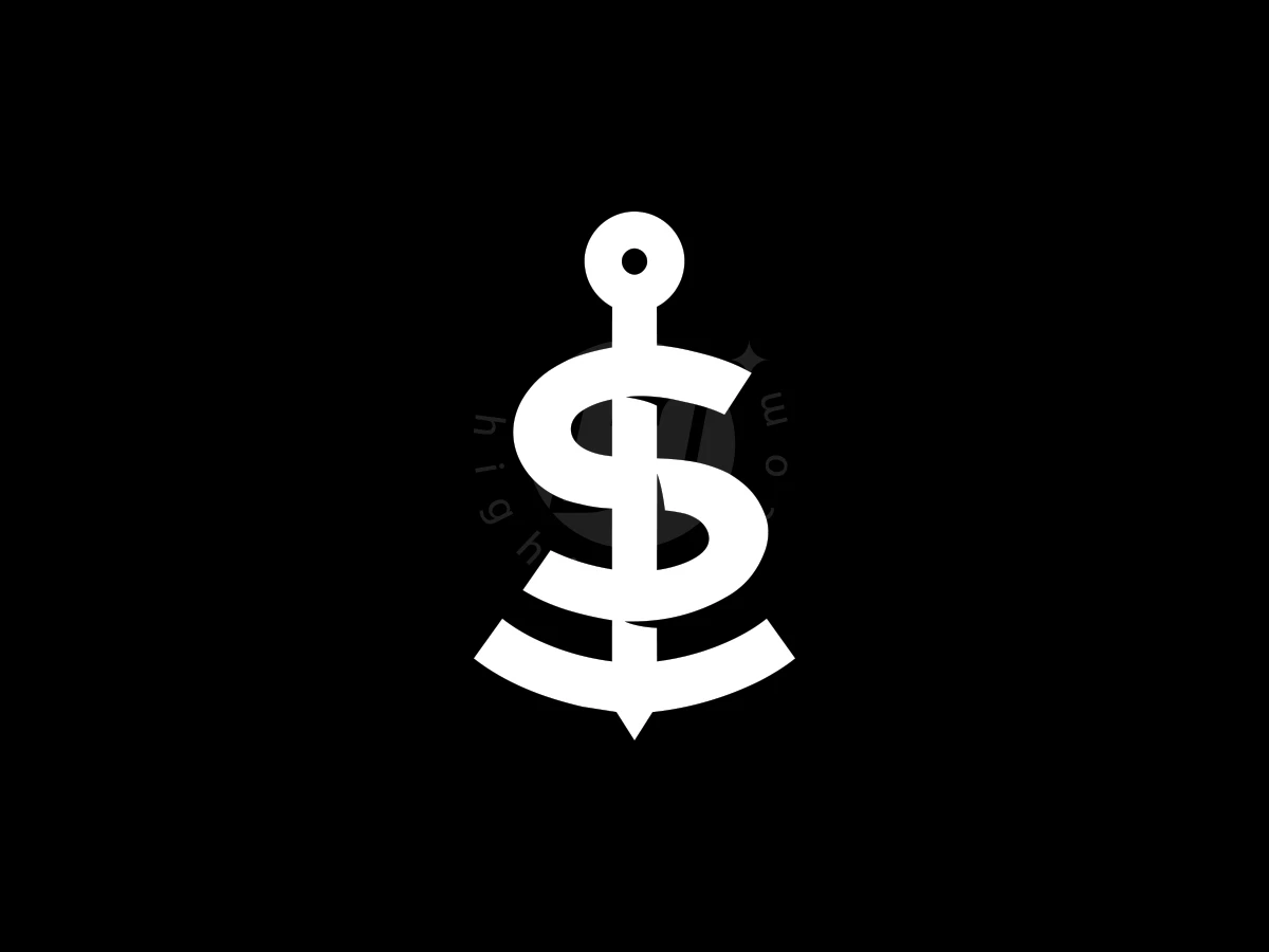 Initials S and T form a white nautical anchor monogram logo set against a black background.