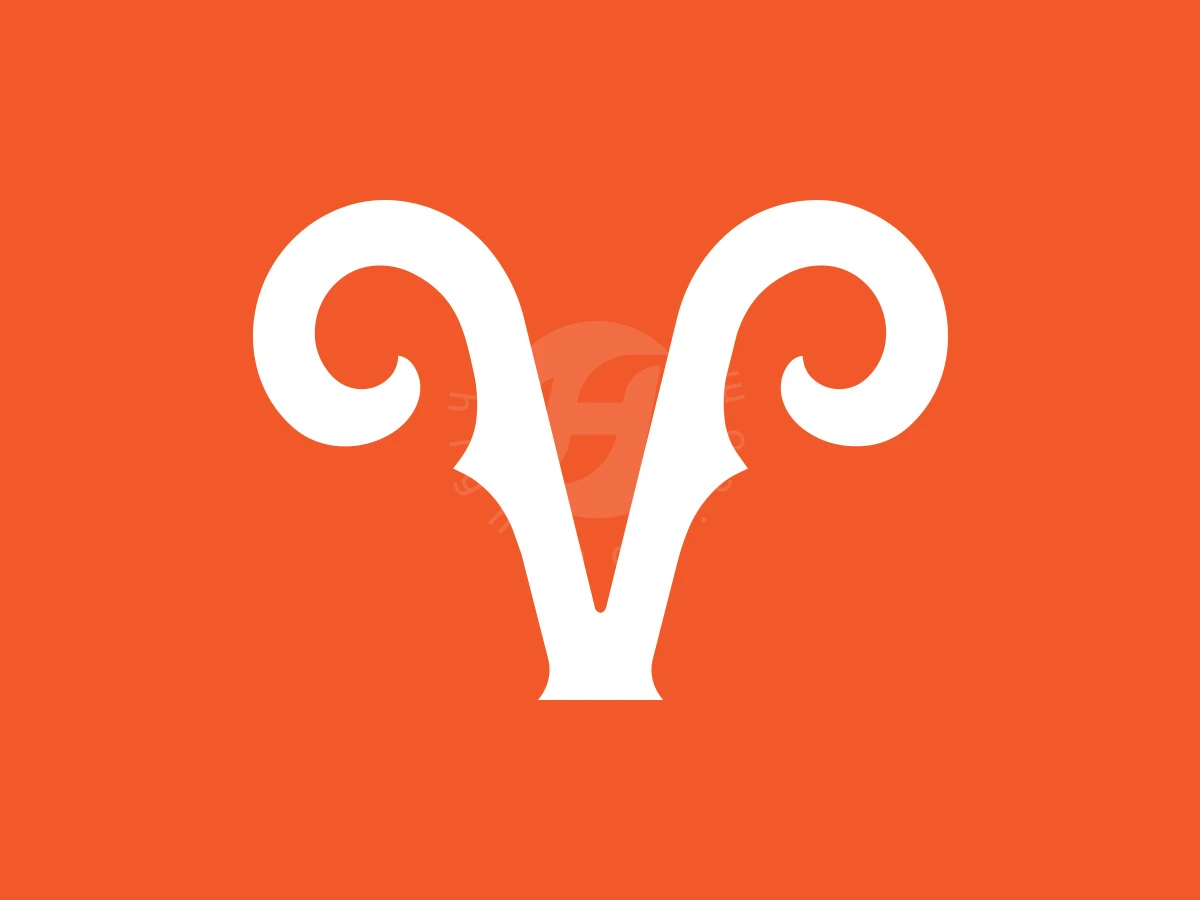 Letter V Goat Head Monogram Logo - Logo Logo design by zerosix studio for sale on Highlogo