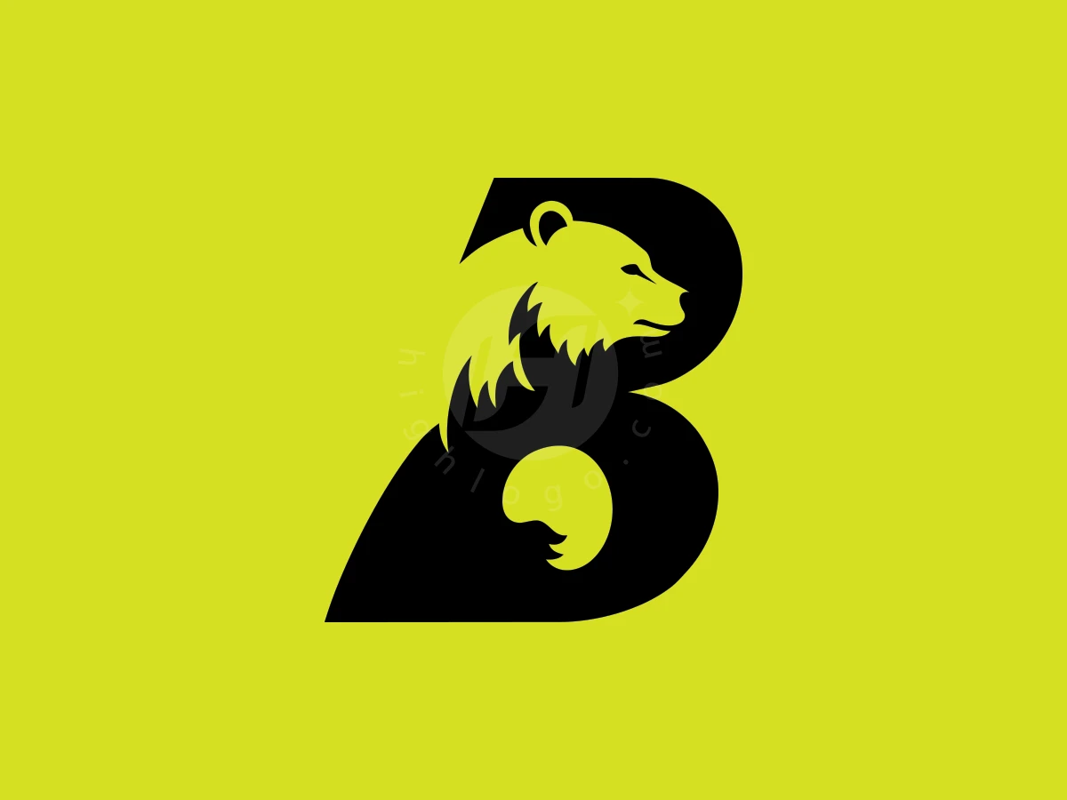 Letter B Excellent Negative Space Bear Logo - Negative space Logo design by zerosix studio for sale on Highlogo