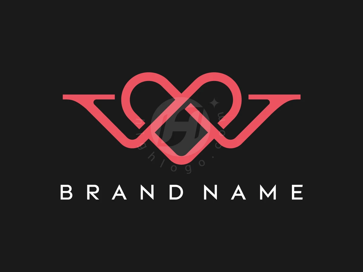 W Love Simple Monoline Logo - preview 1