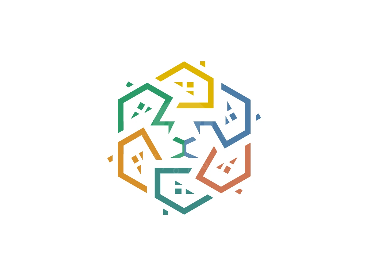 Lion Head Houses Geometric Logo - Real Estate Logo design by Gus Grafis for sale on Highlogo