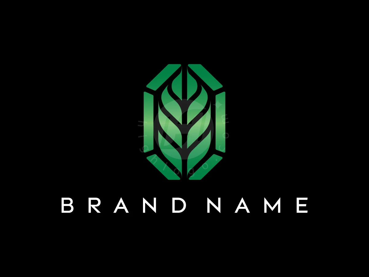 Emerald Leaf Gemstone Luxury Logo - preview 1