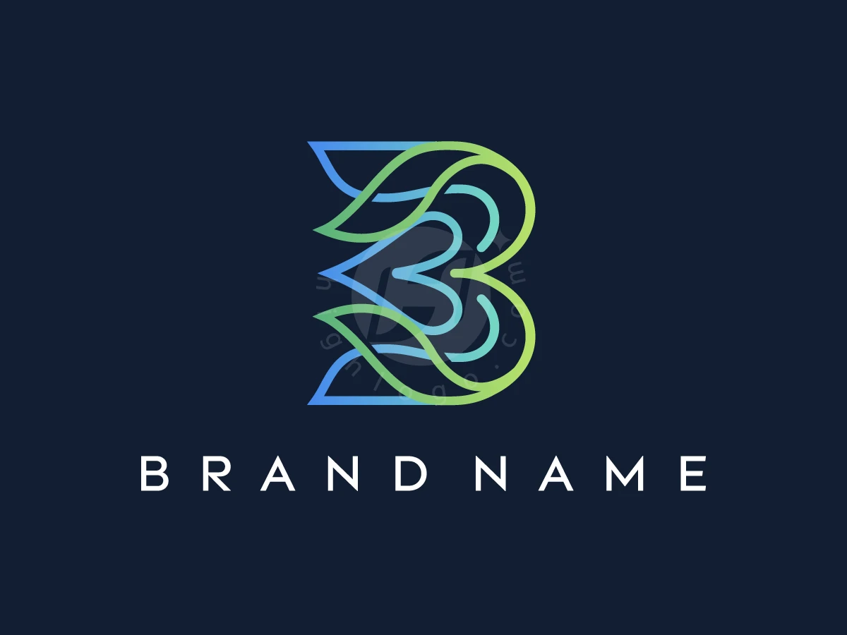 B Organic Heart Line Art Logo - preview 1