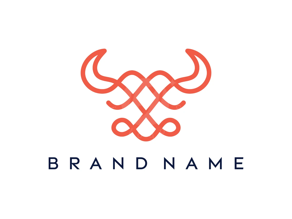 Bull Head Monoline Logo - preview 1