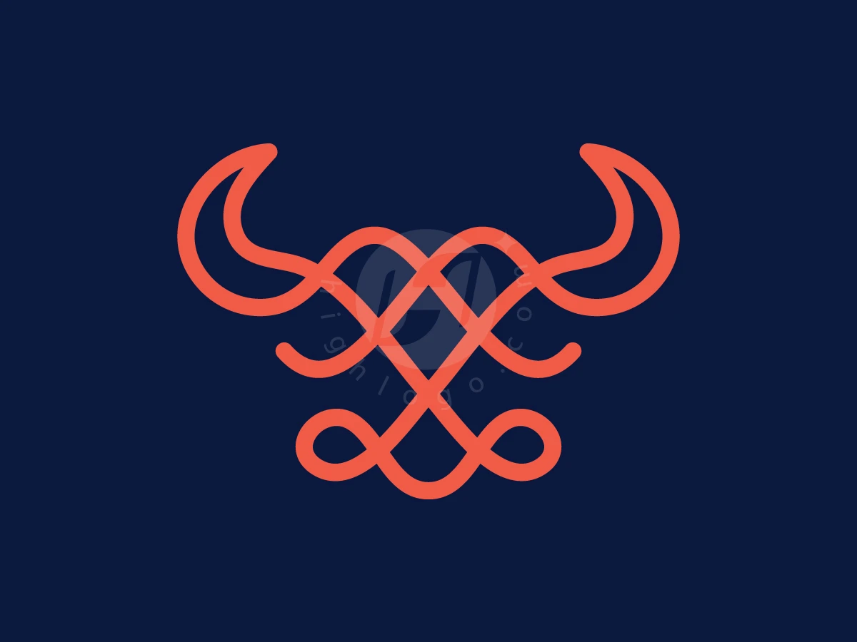 Bull Head Monoline Logo - Animal Logo design by Gus Grafis for sale on Highlogo