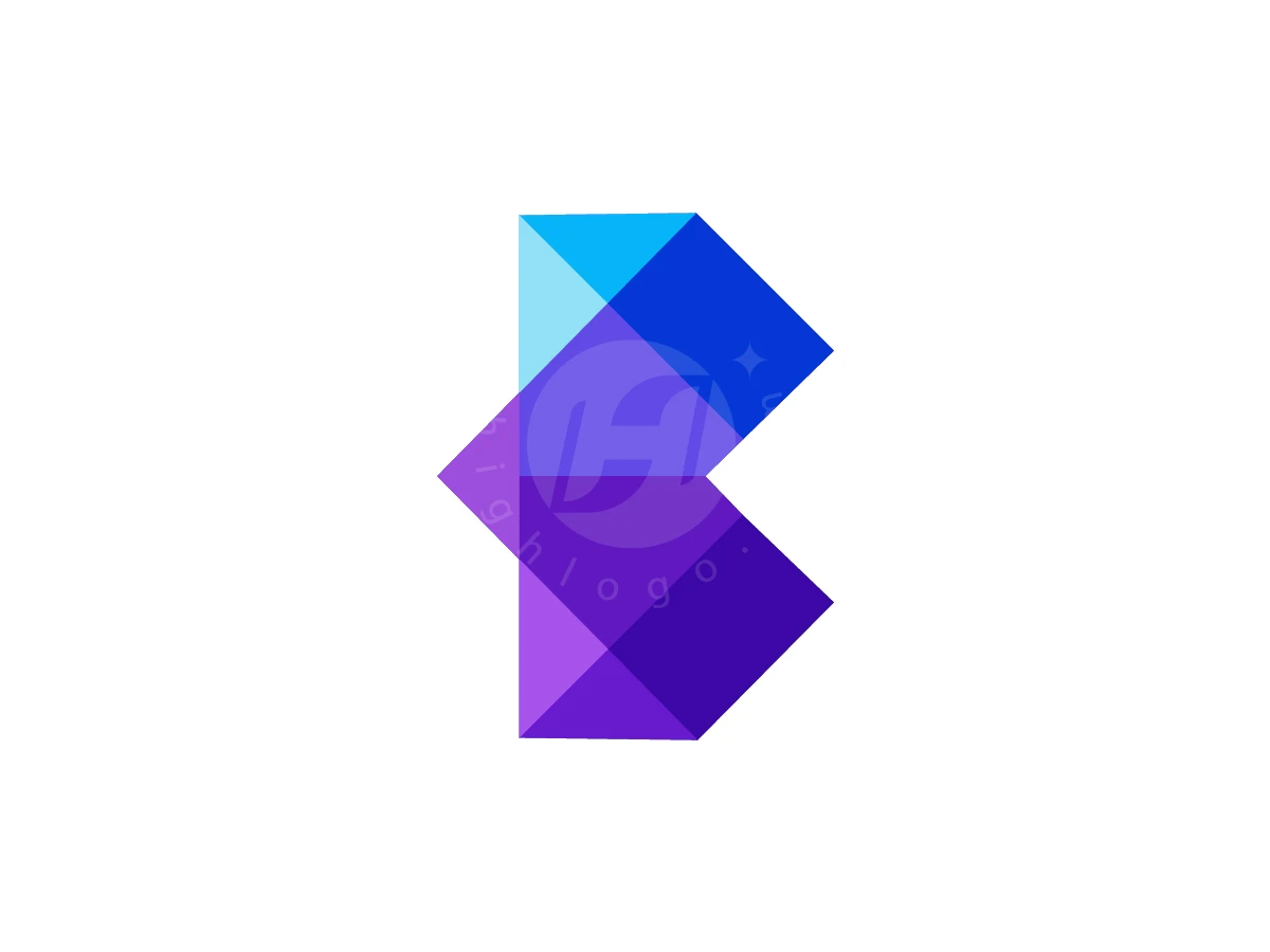 B Overlapping Color Geometric Logo - Abstract Logo design by Gus Grafis for sale on Highlogo