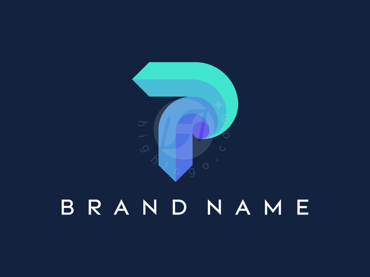 Letter P Spiral Arrow Logo - preview 1